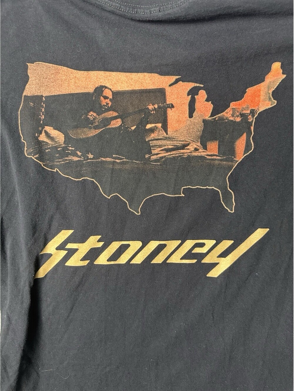Stoney VIP Tour Post Malone Long Sleeve Shirt Large Black Concert Music Graphic
